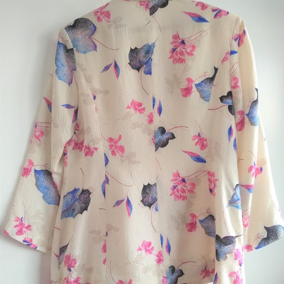 Vintage 80s white floral 2 piece dress jacket suit NWOT - Picture 3 of 15